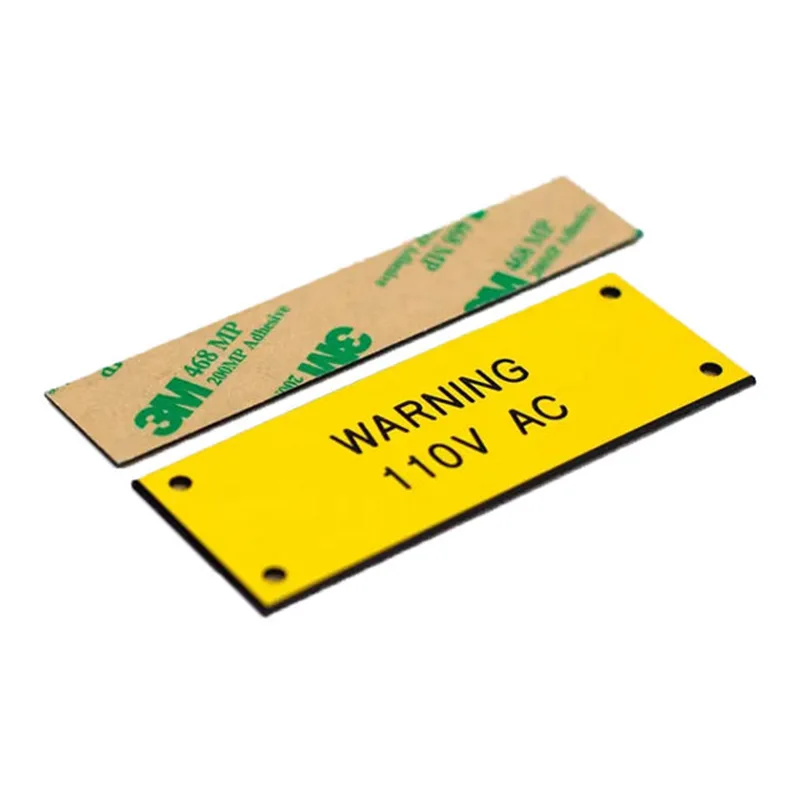 Warning Sign ABS Double Color Label